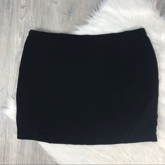 T Los Angeles Black Silver Sequin Mini Skirt - Picture 4 of 4